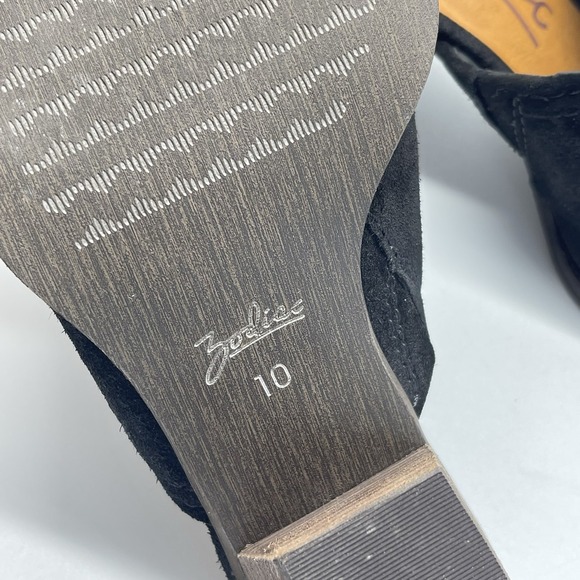 Zodiac Ada Mule Suede  Western Slip On Chunky Block Heels Shoes Boots Size 10 M - Picture 6 of 10